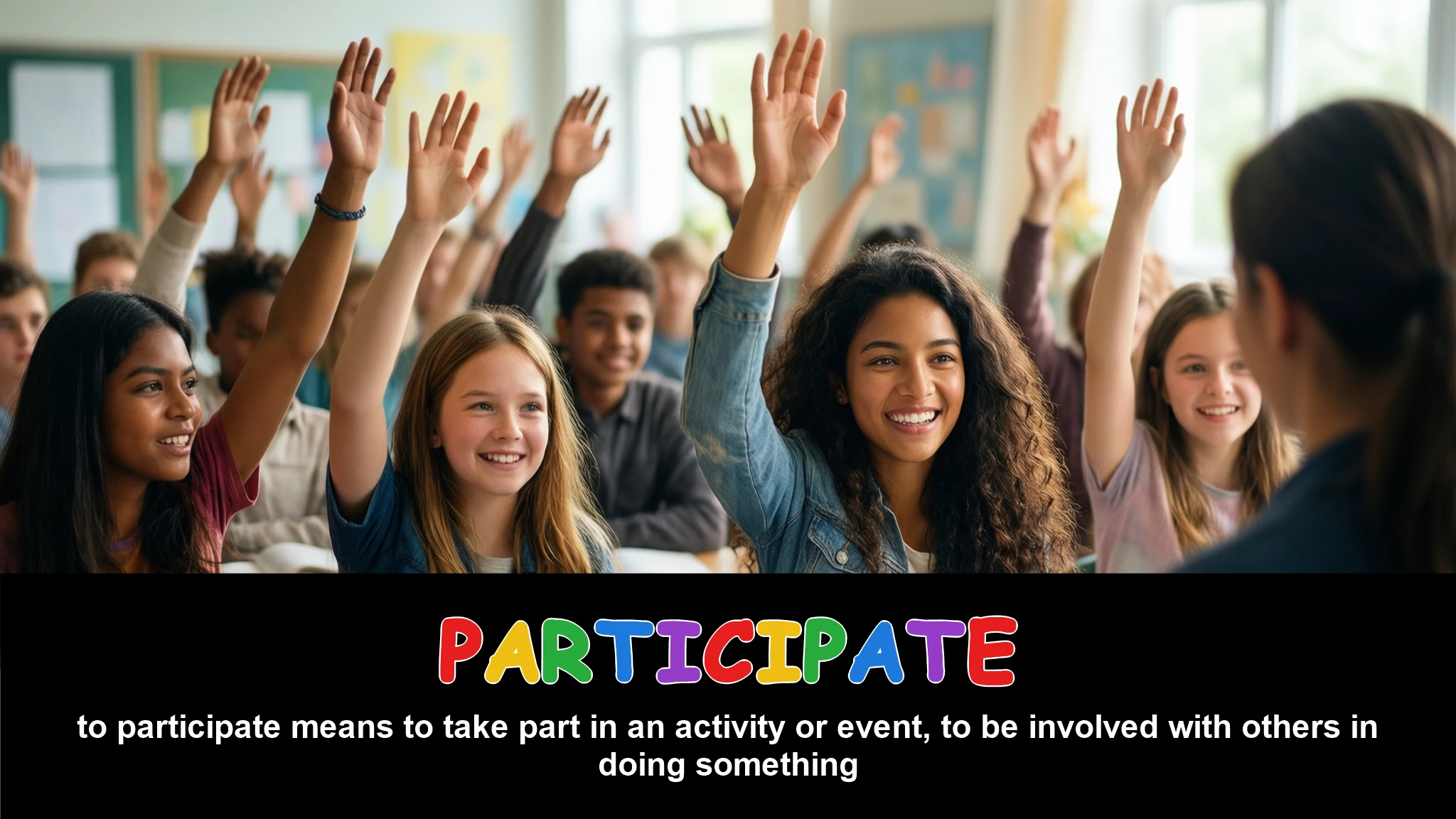 English Illustration for participate